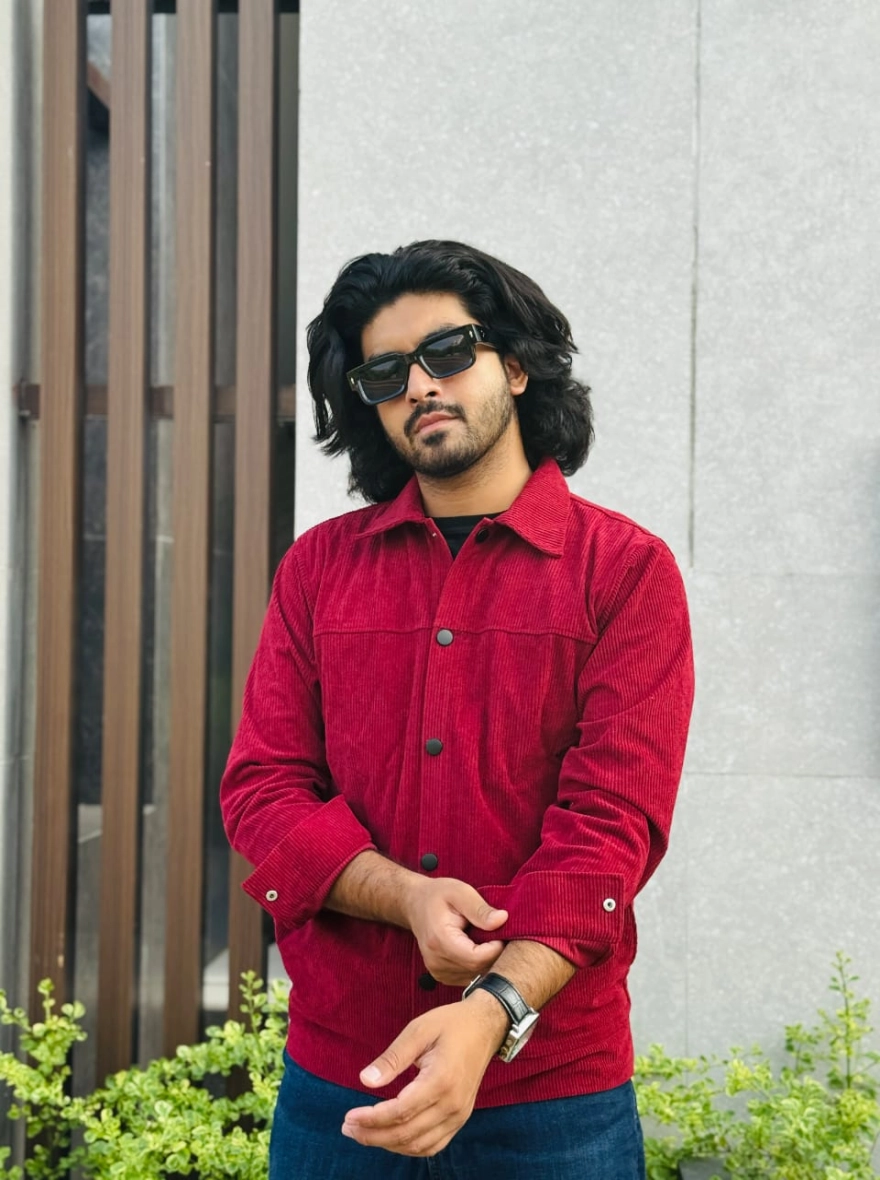 Crimson Ribbed Corduroy Shacket