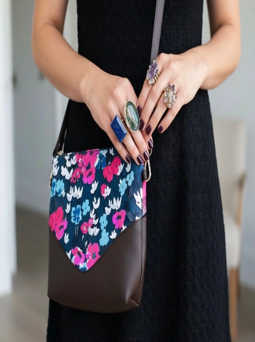 Magenta Meadow V-Panel Crossbody