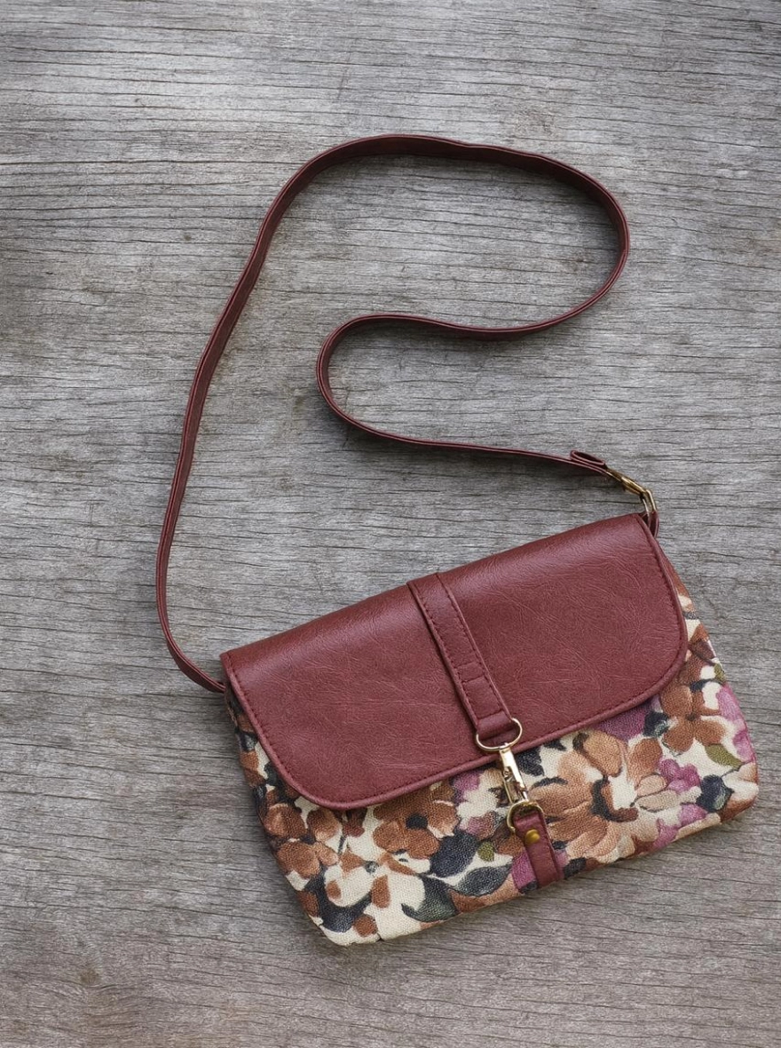 Autumn Ember Leaf Tapestry Crossbody Bag