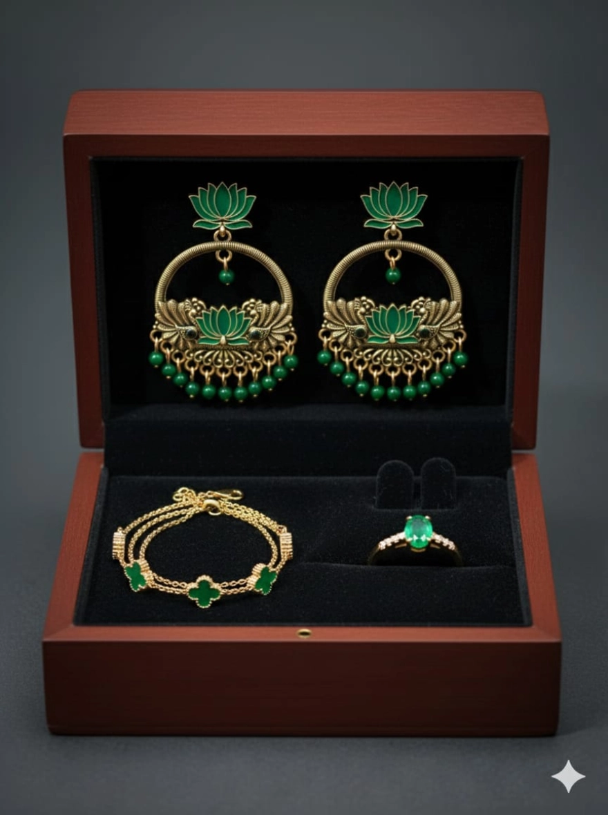 Emerald Lotus & Clover Heritage Set