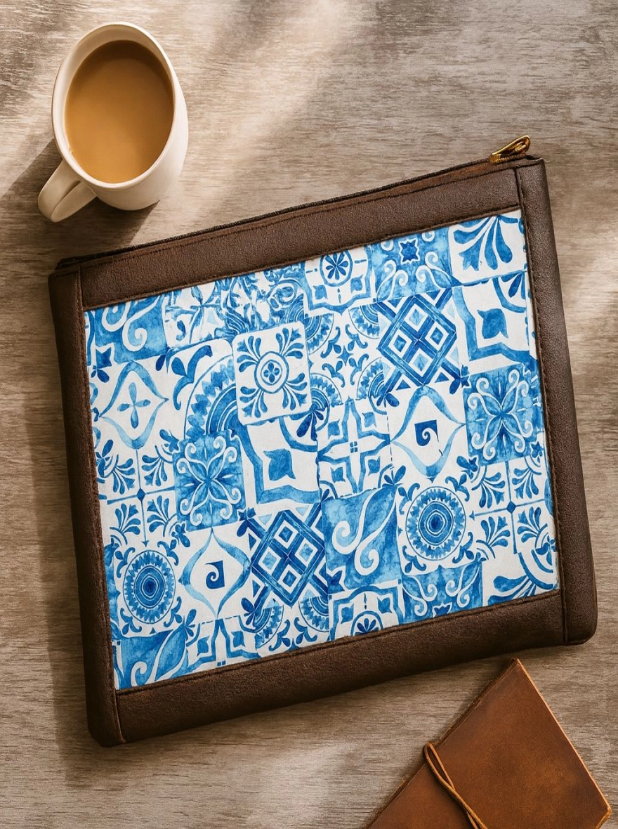Mediterranean Azulejo Trim Laptop Sleeve