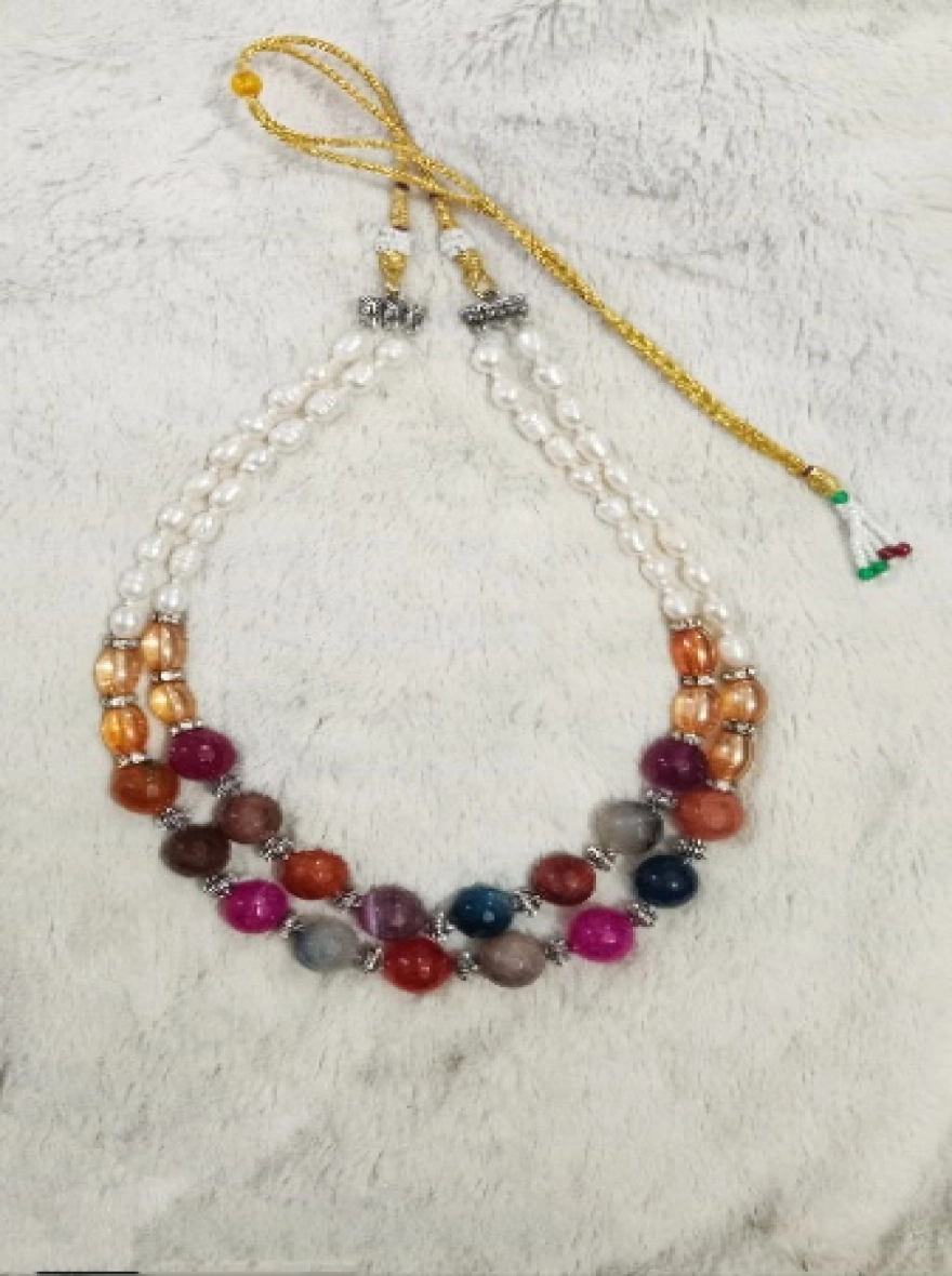 Original Pearl & Stone combination neckpiece