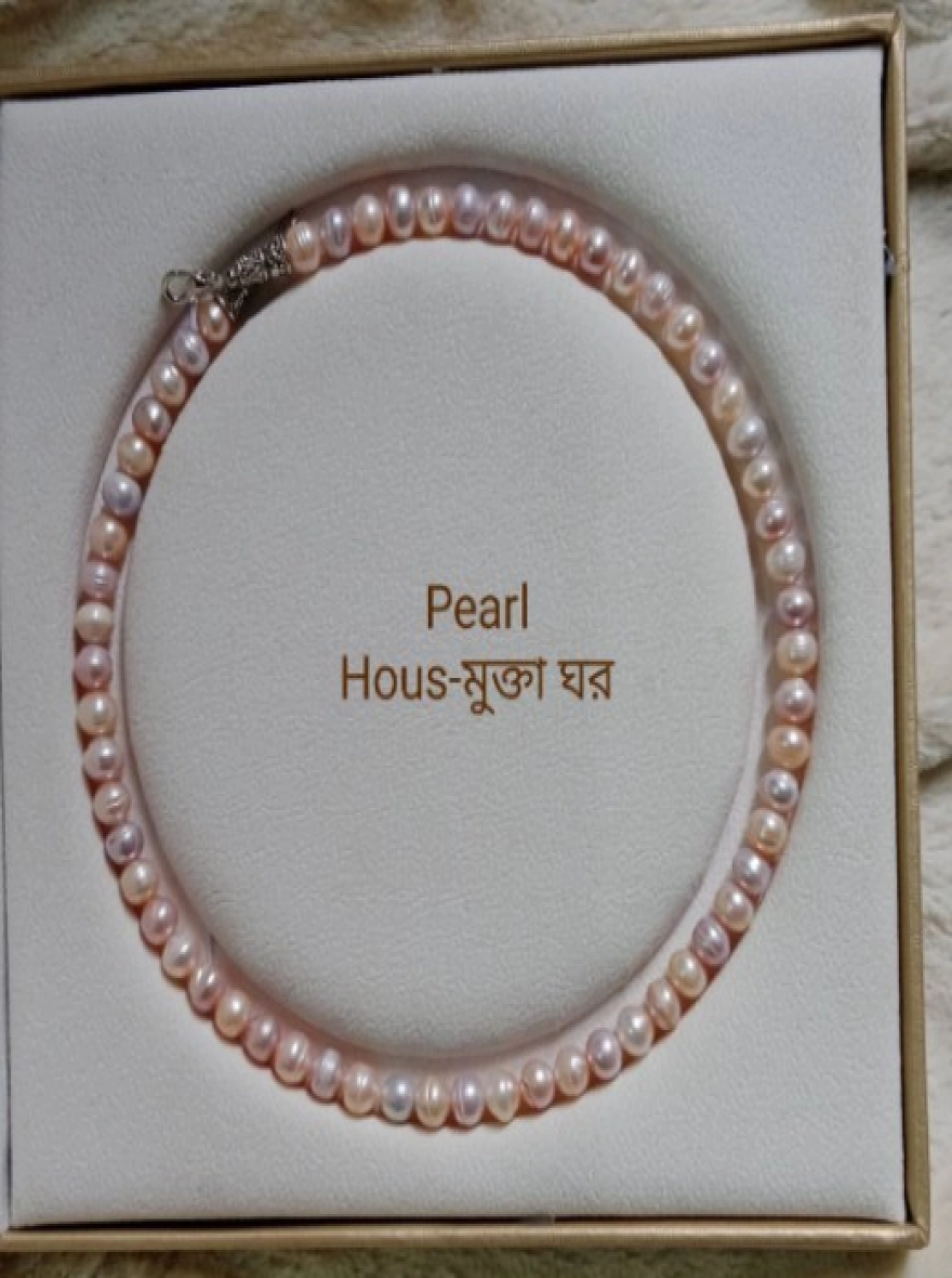 Original Button shape pearl necklace