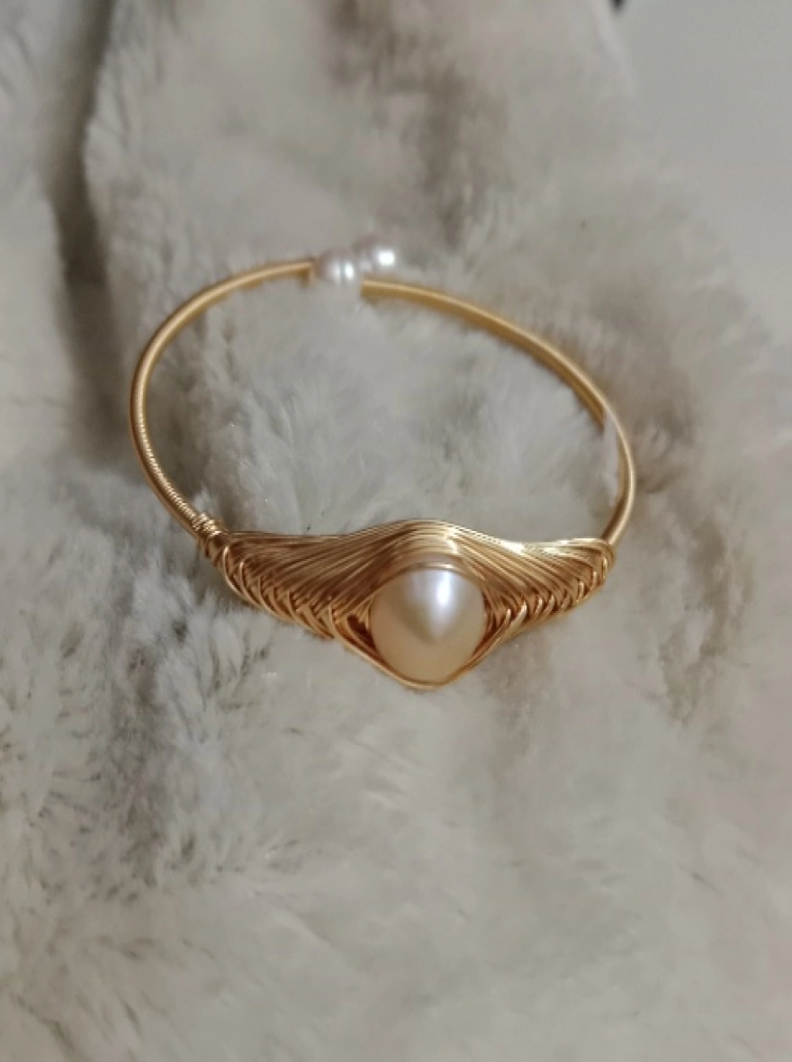 Pearl Adjustable, Gold plating Body Bracelet