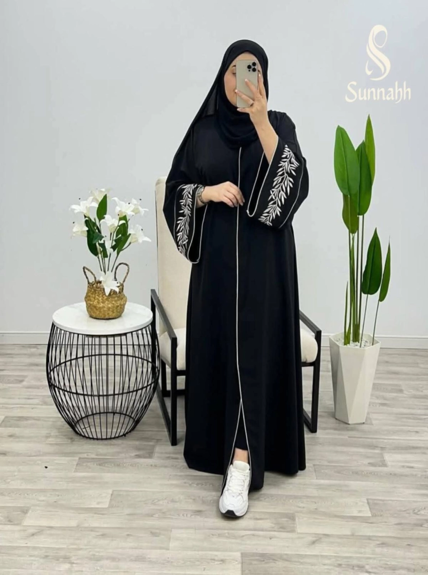 Grace Contrast Lace Open Borkha