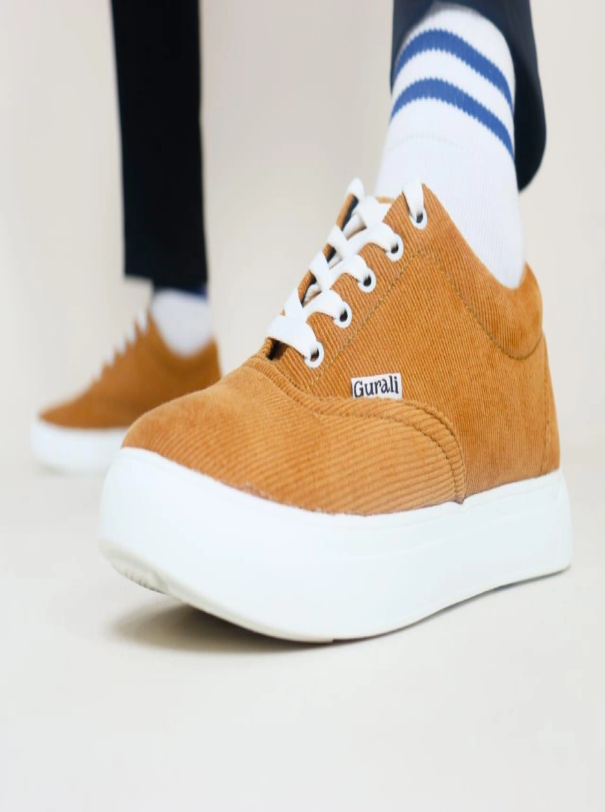 Gurali Cord Fabrics Premium Sneaker for Men - Brown