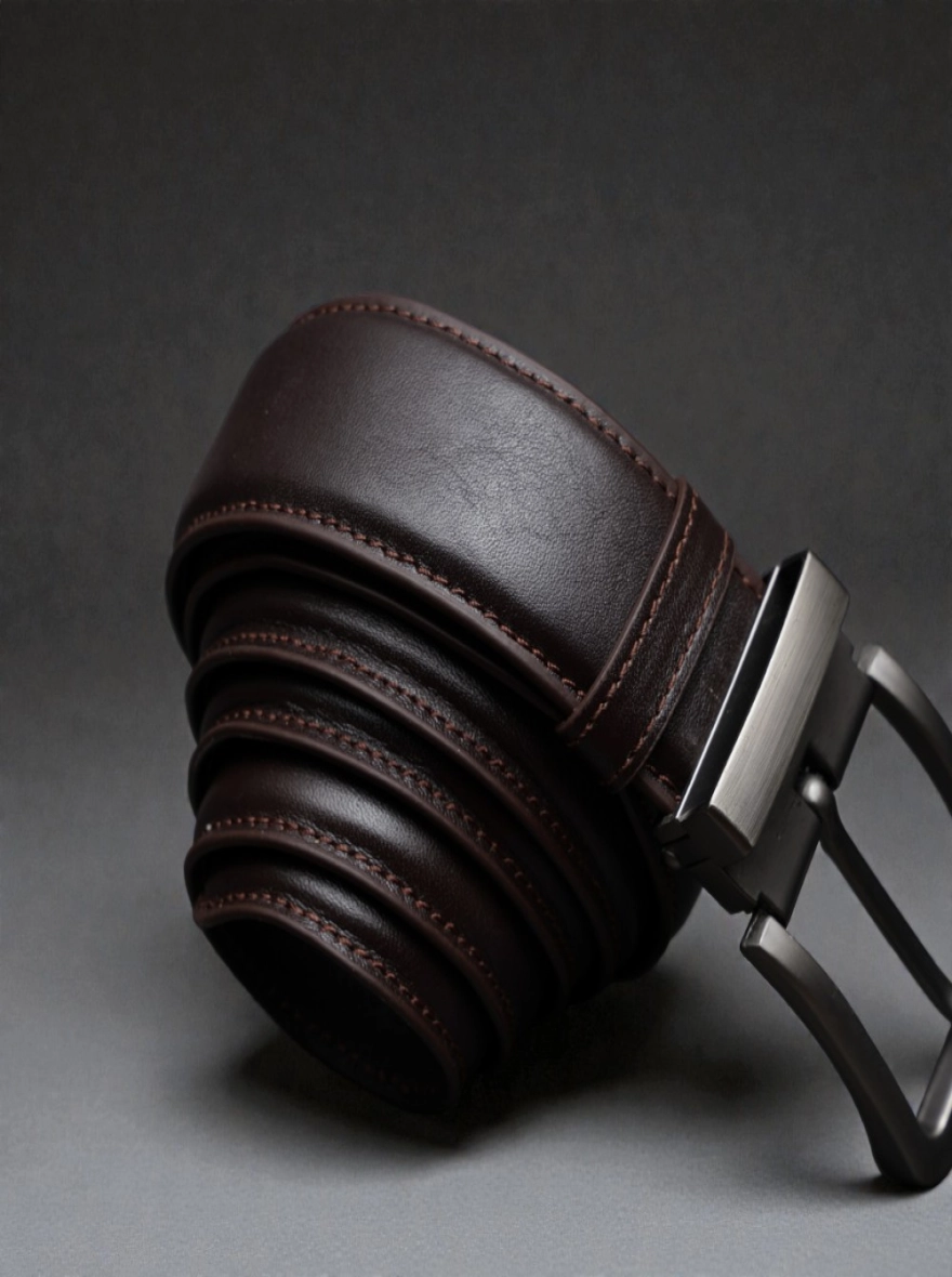 Zays Handcrafted Genuine Leather Belt for Men – Premium Quality, Adjustable, Stylish & Durable Chocolate