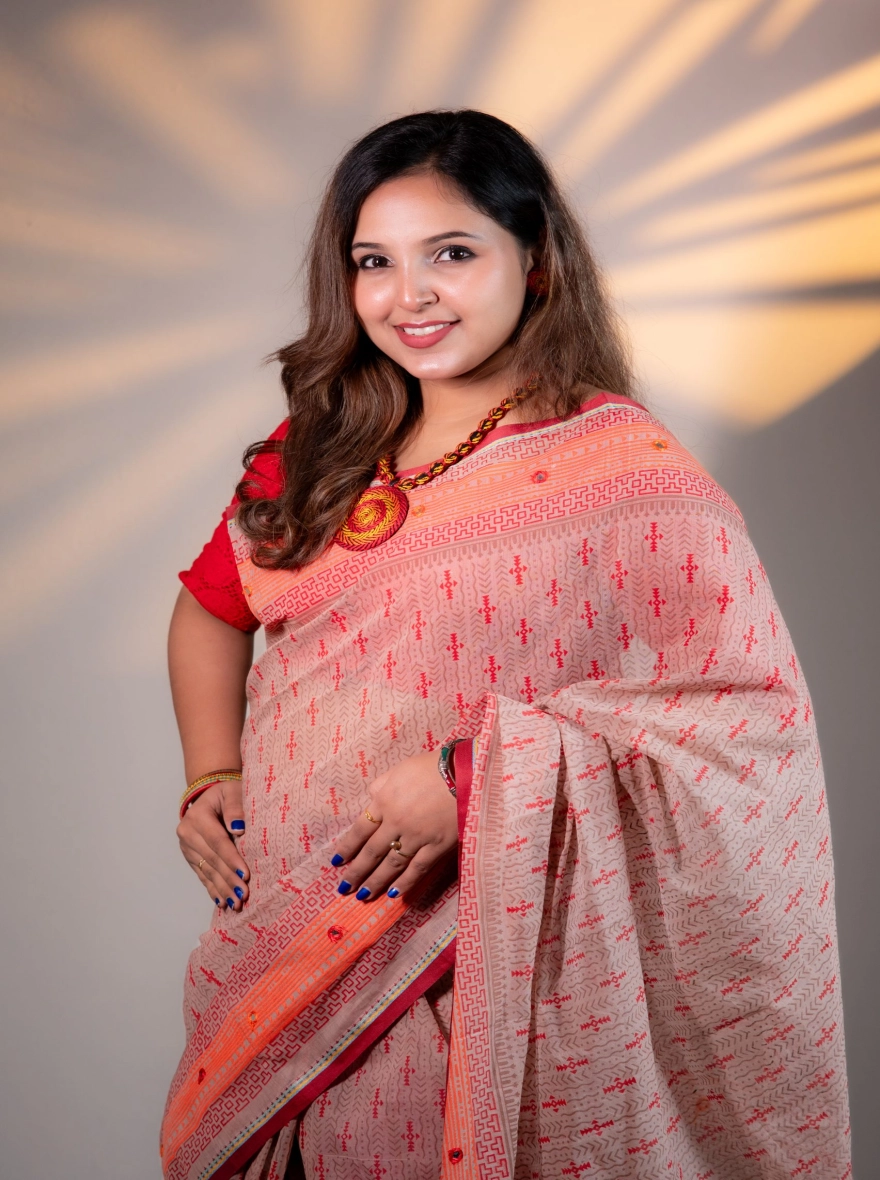 Prijosree Signature Boutique – Multicolor Screen Print Saree