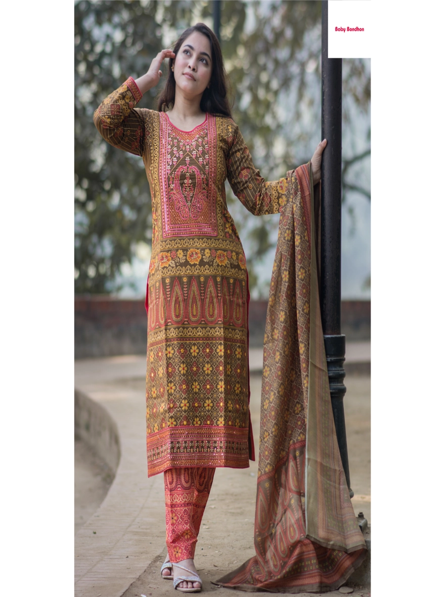 Women Cotton Three Piece