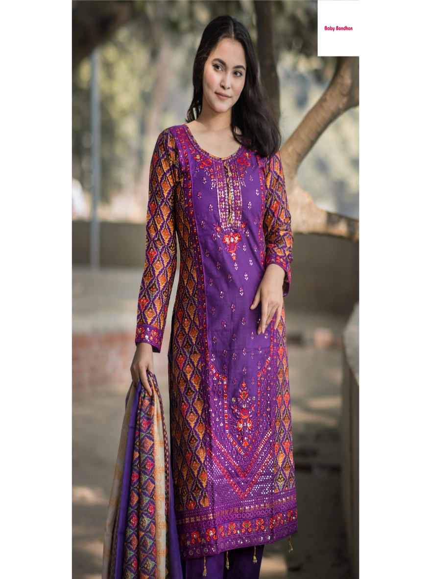 Women's Aarong Cotton Three Piece – 1000