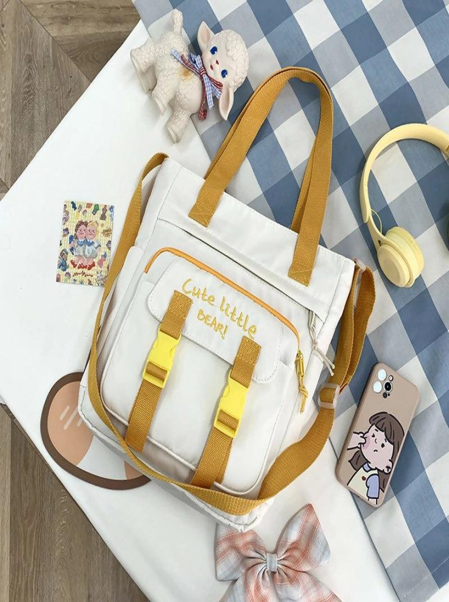 Front Buckles Nylon Waterproof Shoulder Bag