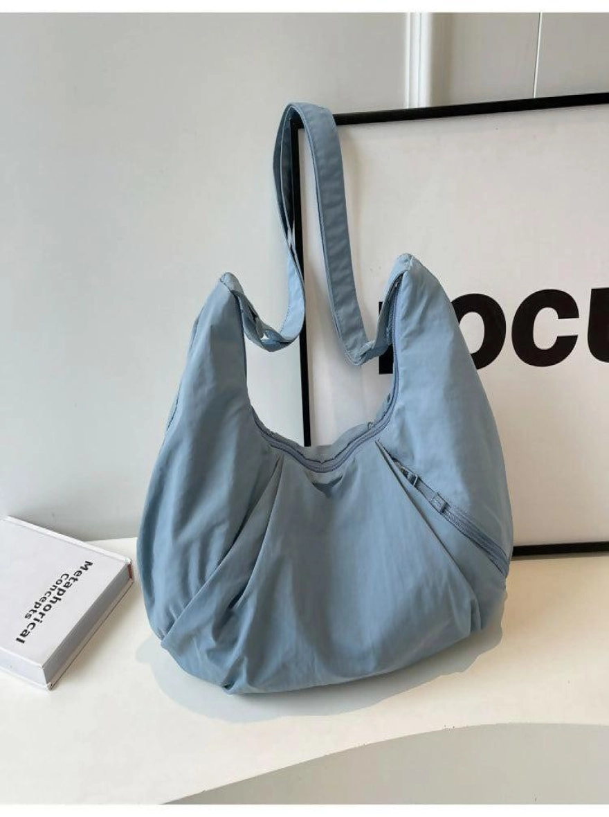 Lightweight Waterproof Nylon Tote Bag with Zipper for Women