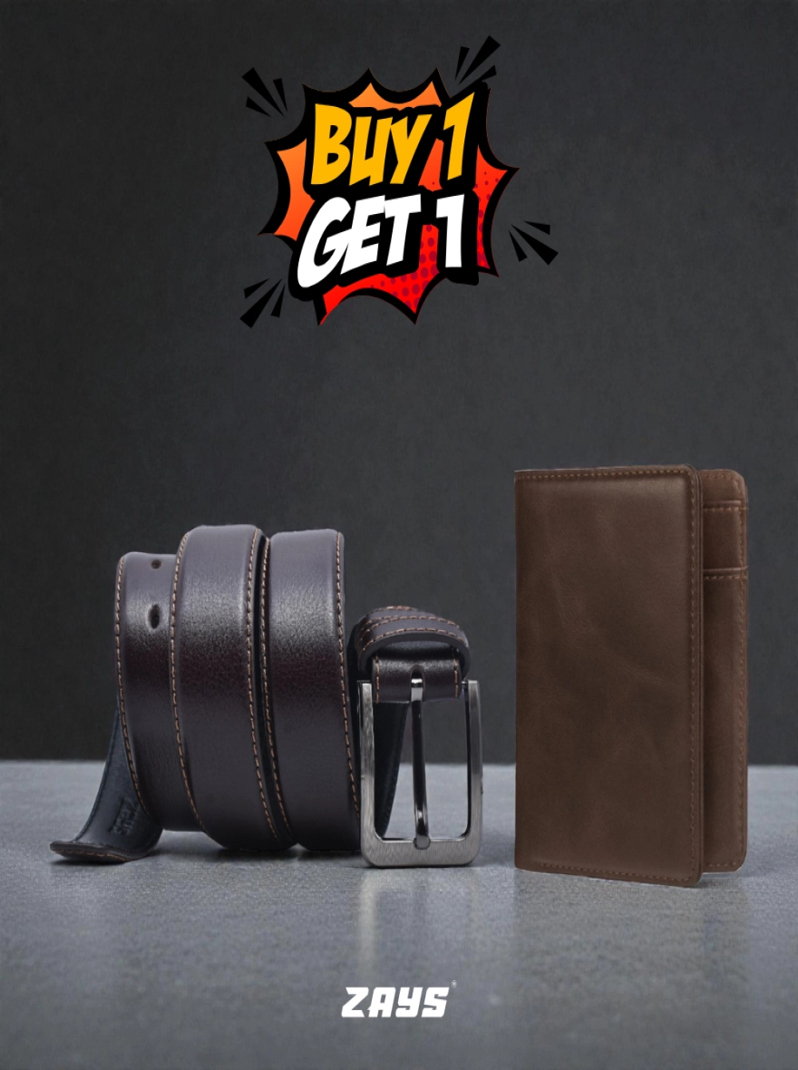 Zays Premium Leather Wallet & Belt Combo Offer 127