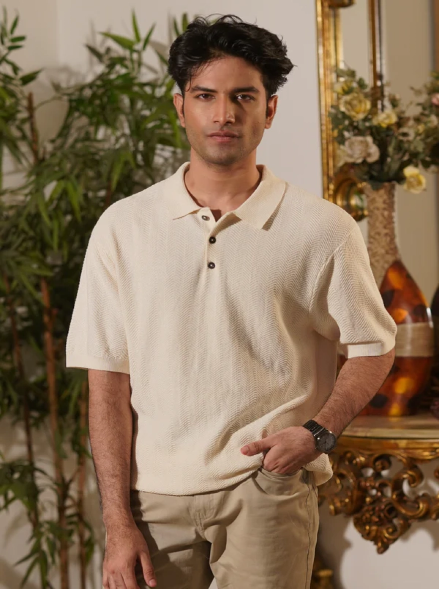 Bologna Ivory Knit Polo
