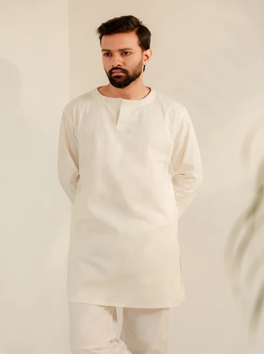 Kiyaan Khaadi Panjabi – White