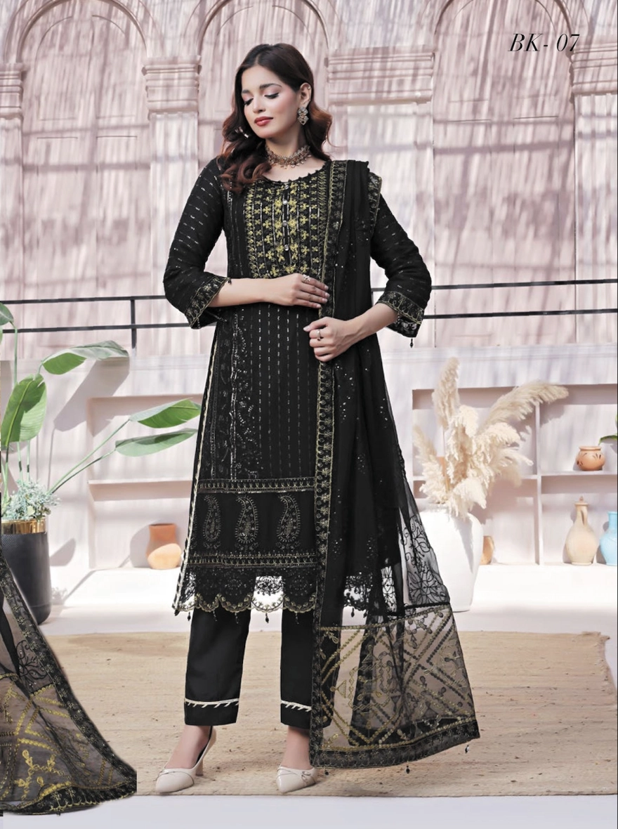Dastaan by Bin Khalid Luxury Embroidered Chiffon 3-Piece Suit