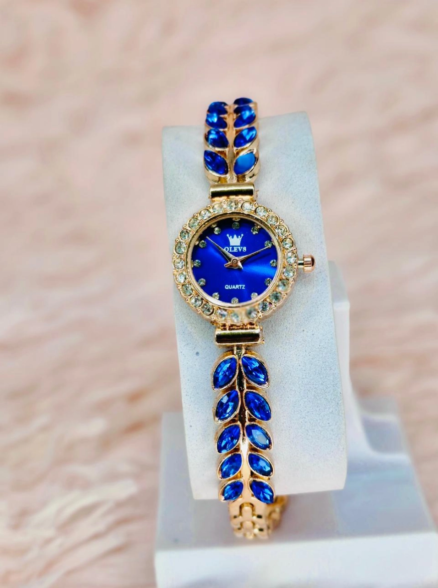 OLEVS Elegant Ceramic & Diamond Quartz Women’s Watch