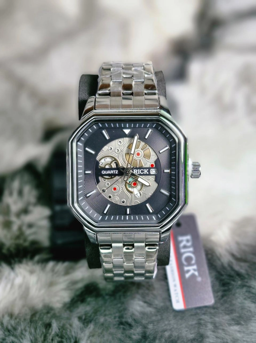 RICK 13 Luxury Square Skeleton Sports Watch for Men