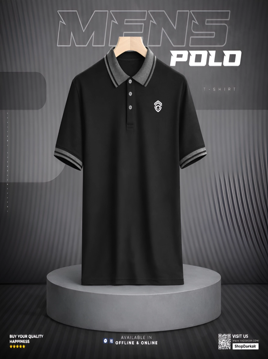 Premium Basic Polo Shirt Black Color