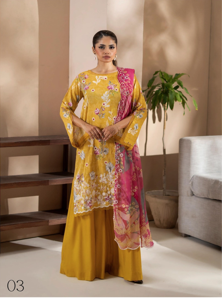 Pakistani Premium Mishaal by Gulljee – 3 Piece Digital Printed Lawn Suit-unstitched