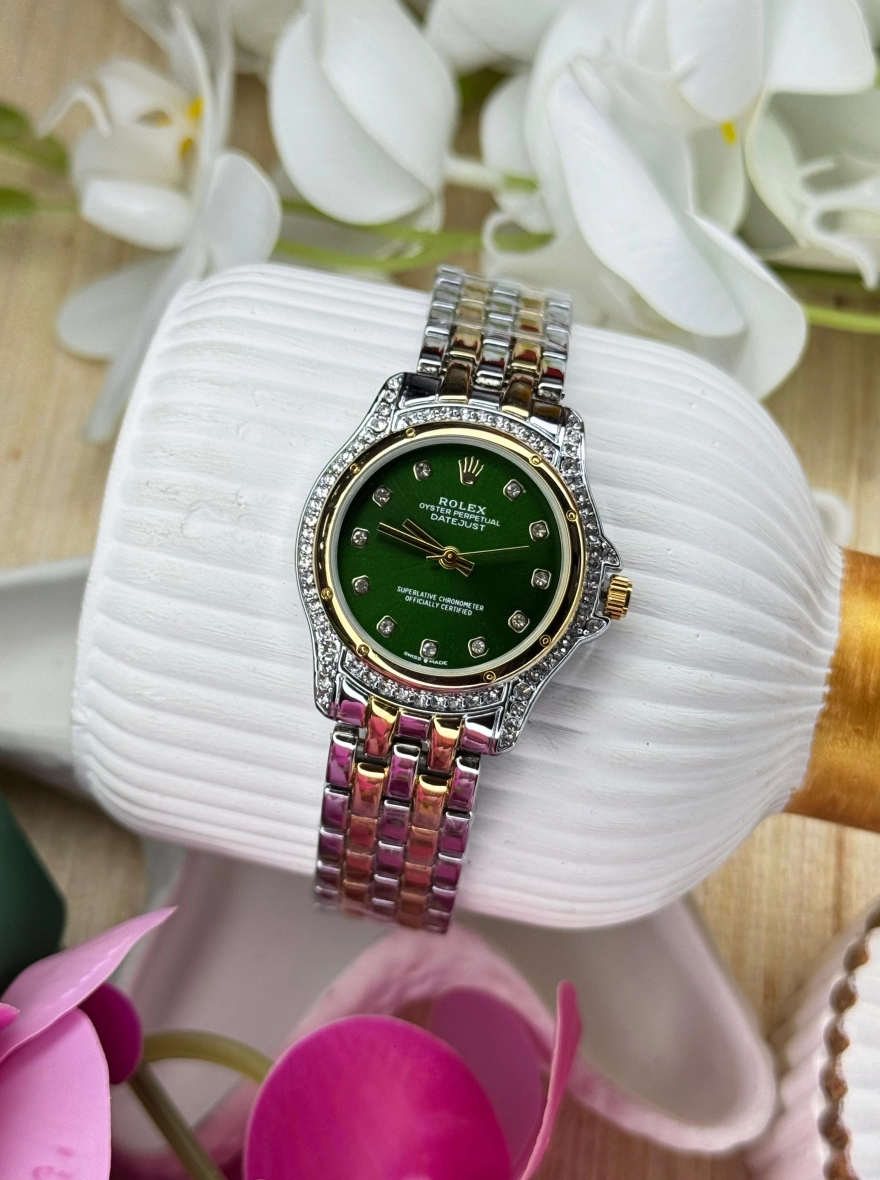 Rolex Datejust 31 – Oystersteel and 18 ct Yellow Gold with Olive Green Diamond Dial