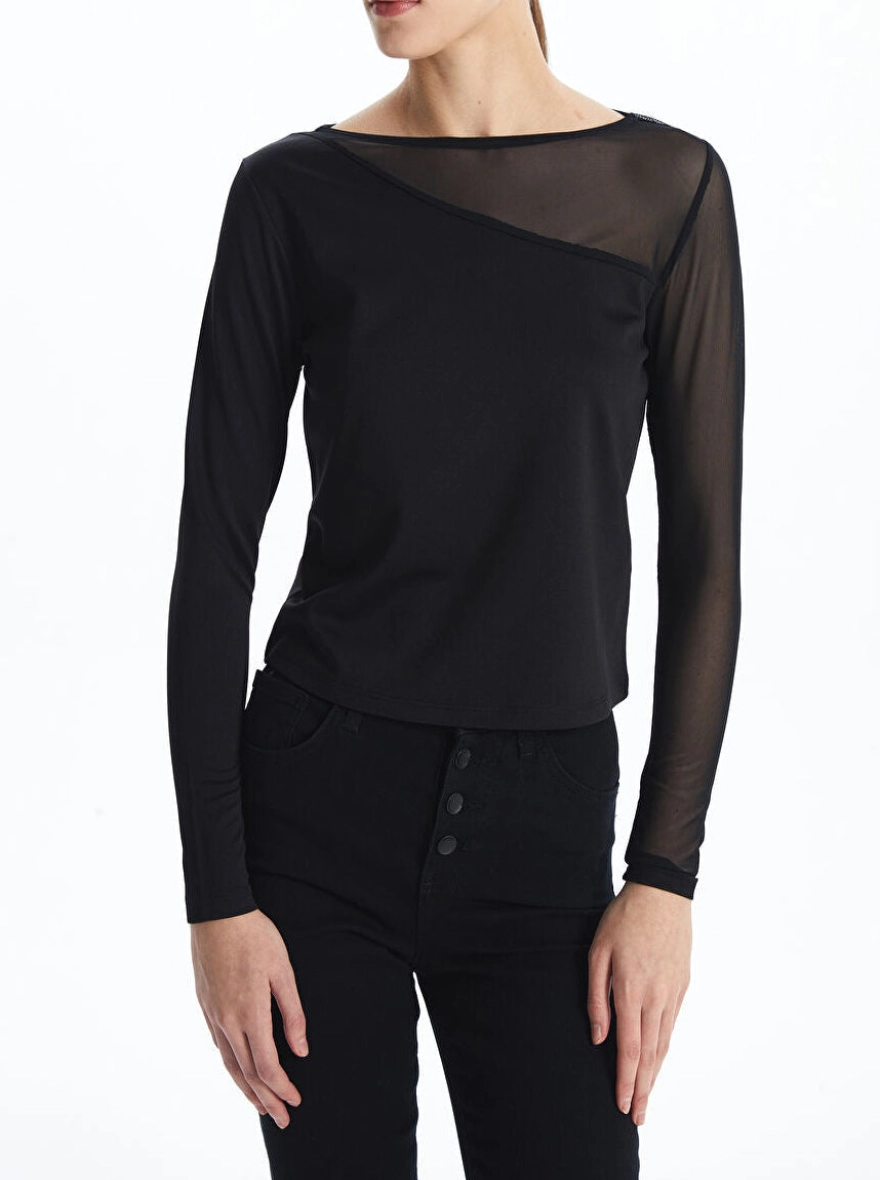 Black Diamond Crew Neck Full Sleeve Top