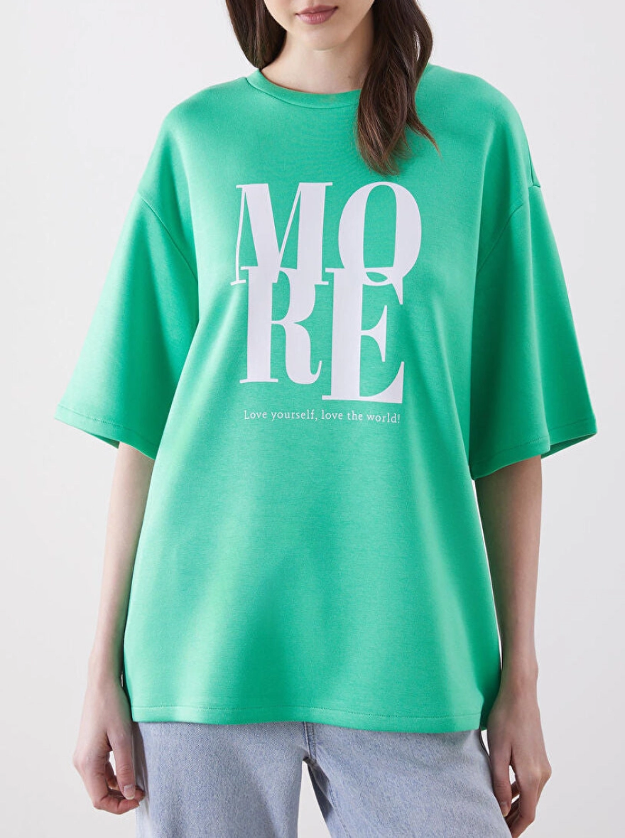MORE Ladies Oversized Sweat Tee | GREEN