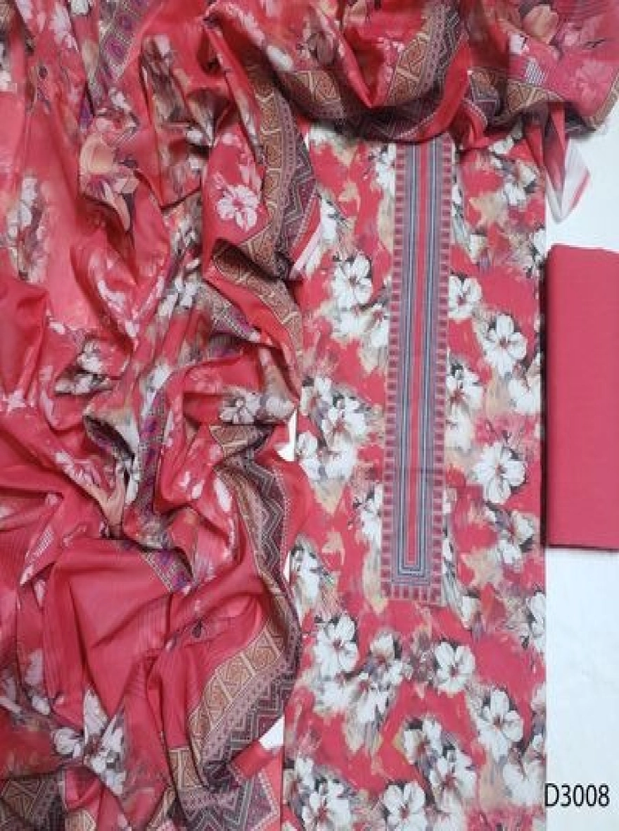 Premium Quality Digital Print  Unstitch 3 Pieces-D3008