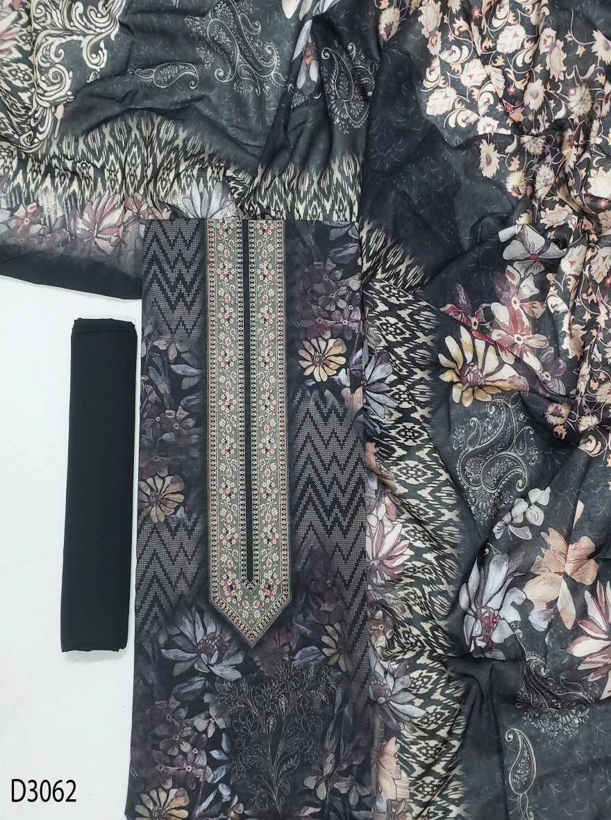 Premium Quality Digital Print  Unstitch 3 Pieces-D3062