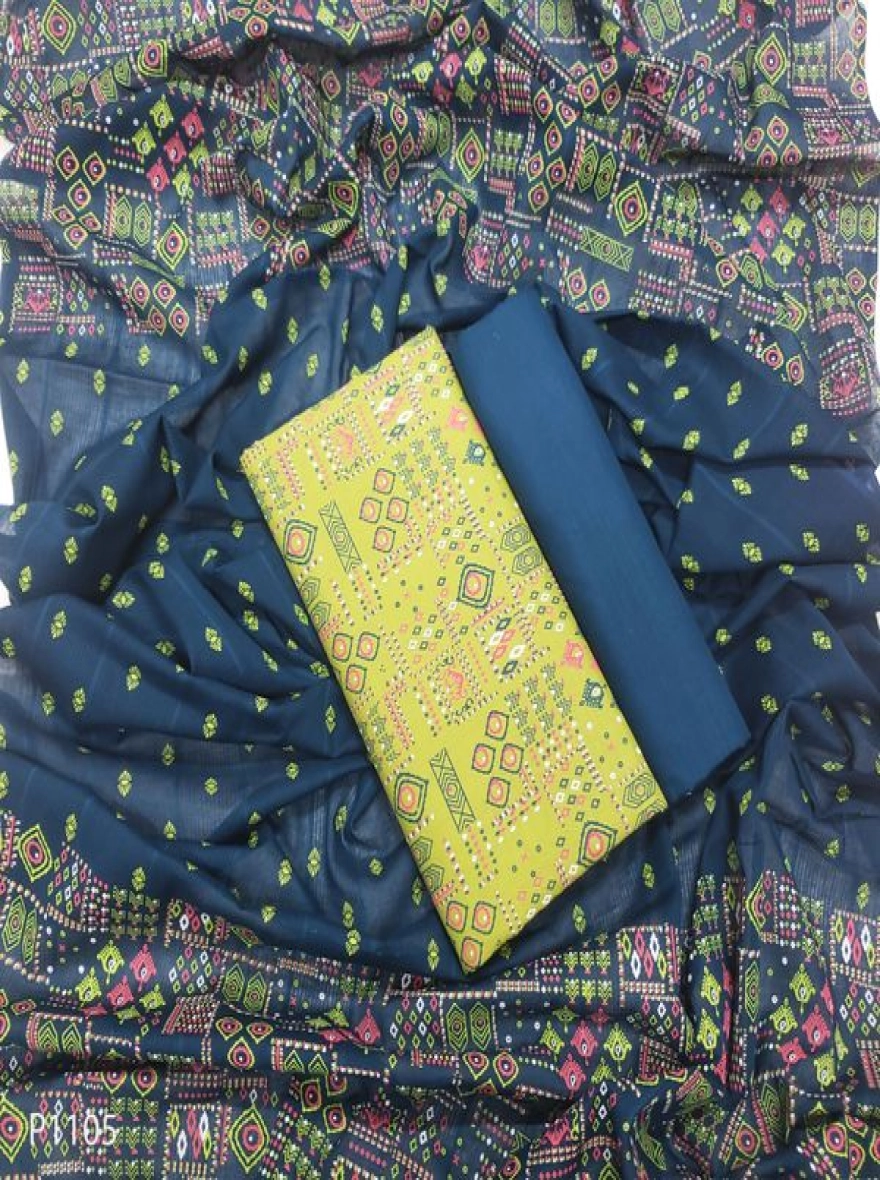 Royal Heritage Digital Print Premium Slab Cotton 3-Piece Set-P1105