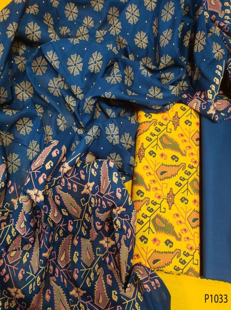 Royal Heritage Digital Print Premium Slab Cotton 3-Piece Set-P1033