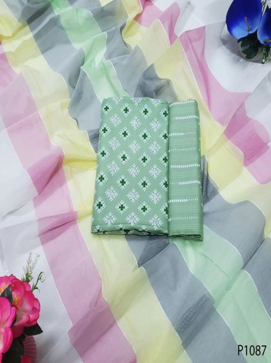 Royal Heritage Digital Print Premium Slab Cotton 3-Piece Set-P1087