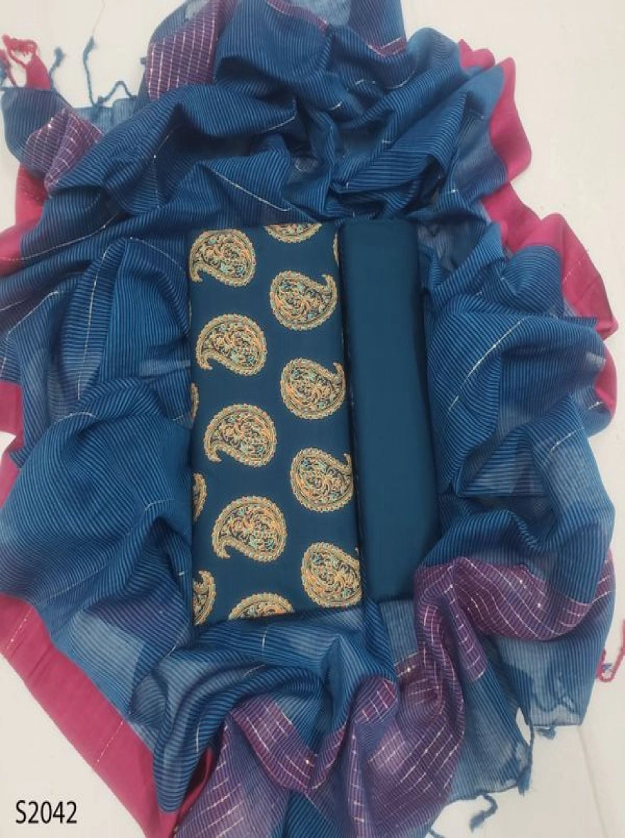 Premium Quality Unstitch 3 Pieces-S2042