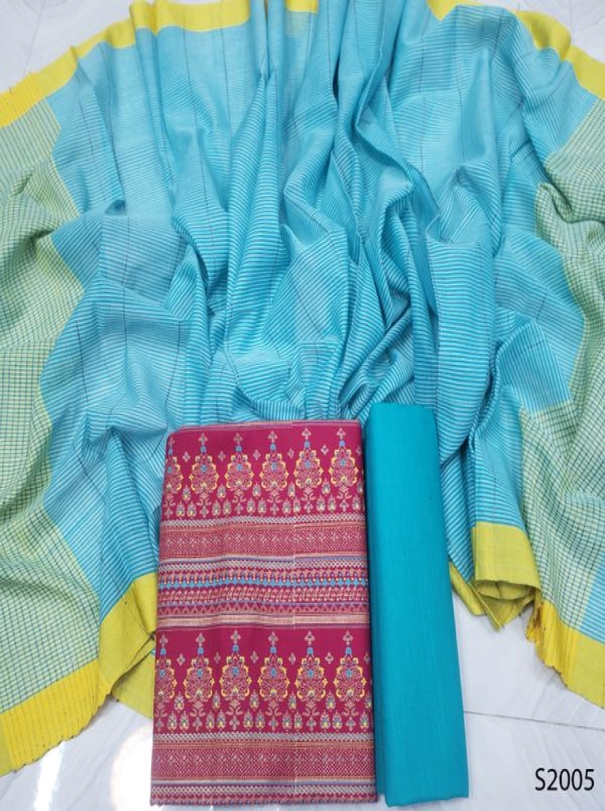 Premium Quality Unstitch 3 Pieces-S2005