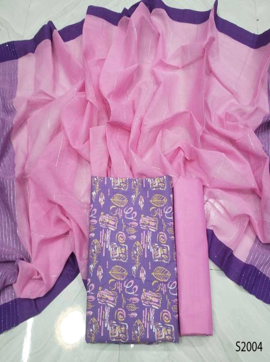 Premium Quality Unstitch 3 Pieces-S2004