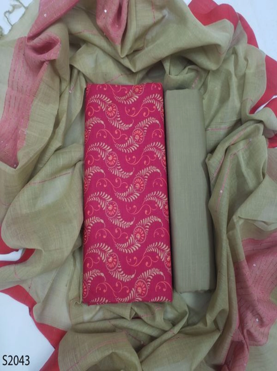 Premium Quality Unstitch 3 Pieces-S2043