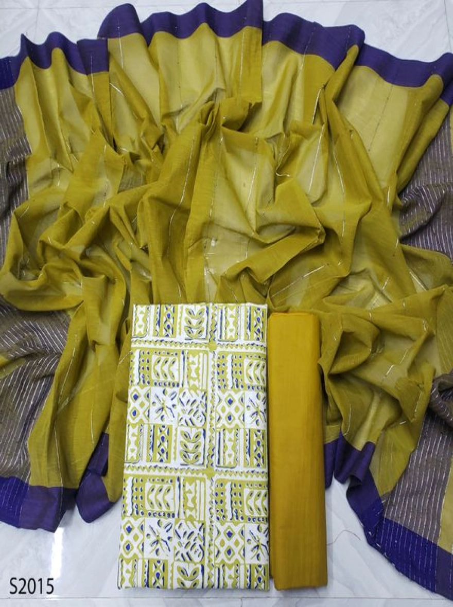 Premium Quality Unstitch 3 Pieces-S2015