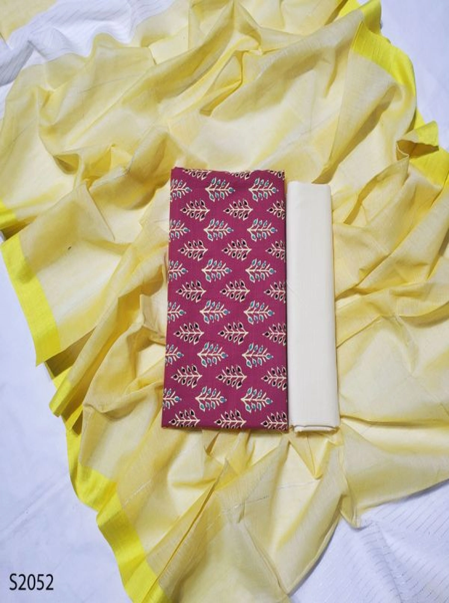 Premium Quality Unstitch 3 Pieces-S2052