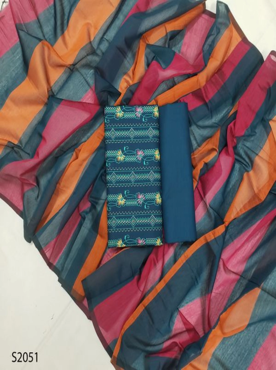 Premium Quality Unstitch 3 Pieces-S2051