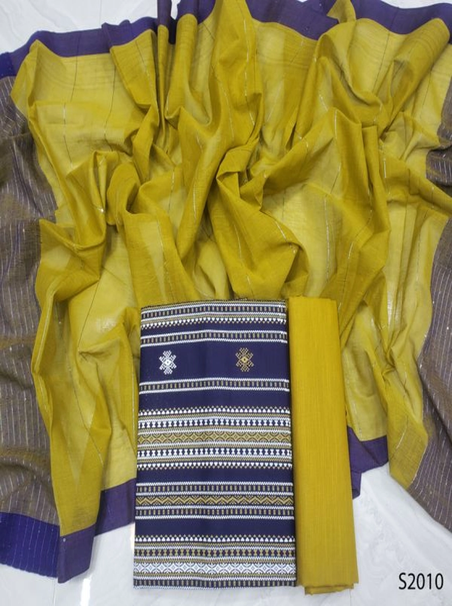 Premium Quality Unstitch 3 Pieces-S2010