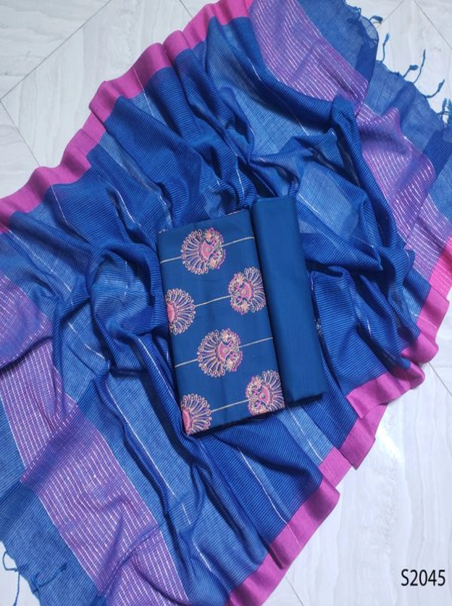 Premium Quality Unstitch 3 Pieces-S2045