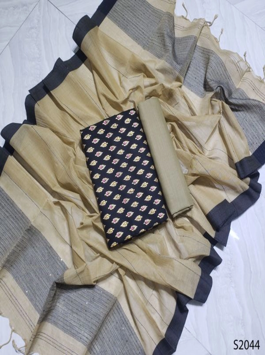 Premium Quality Unstitch 3 Pieces-S2044