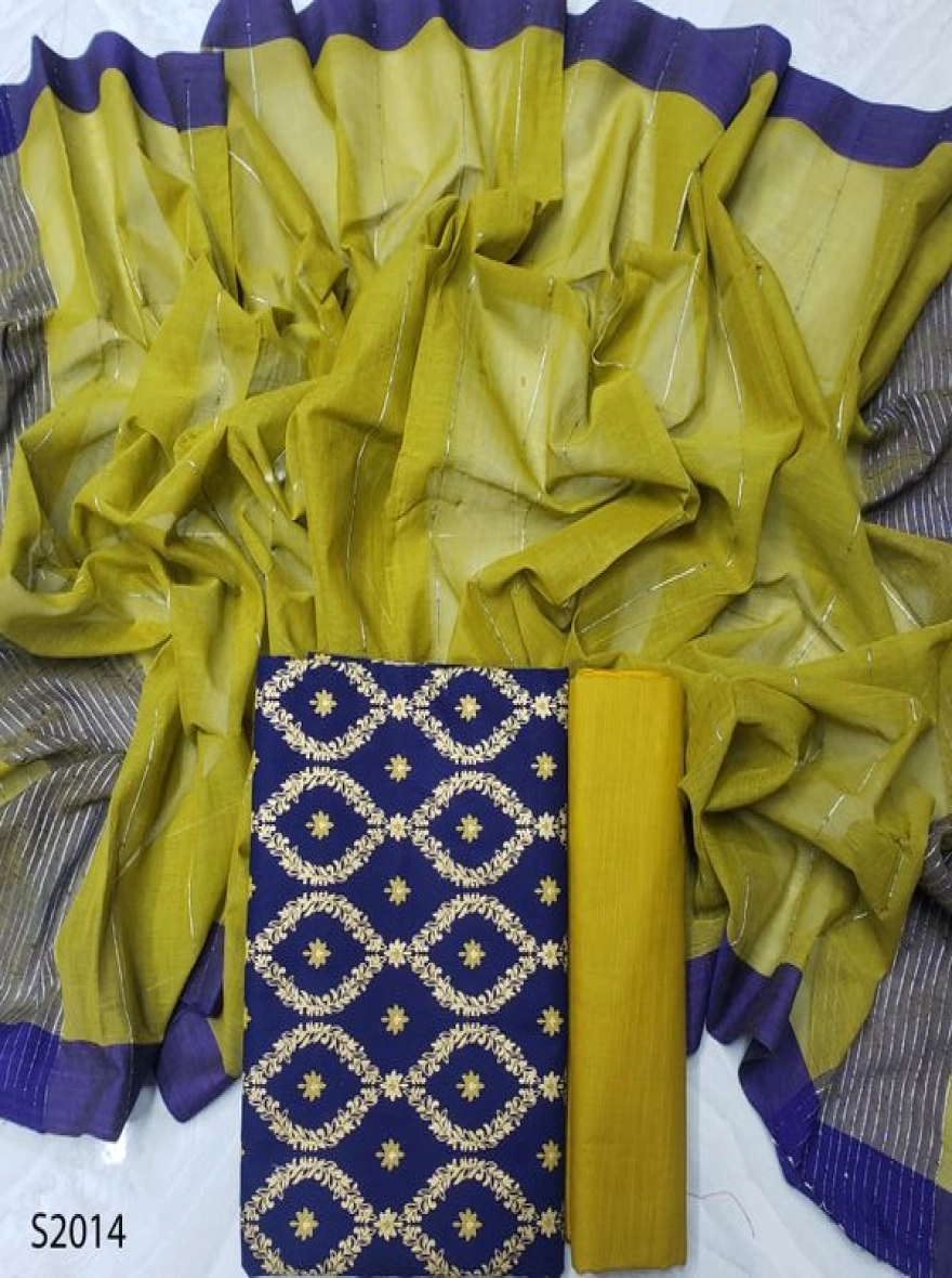 Premium Quality Unstitch 3 Pieces-S2014