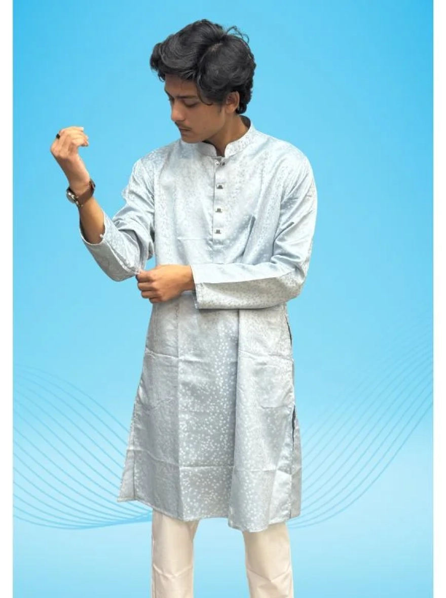 Sapphire Blue Signature Cotton Panjabi