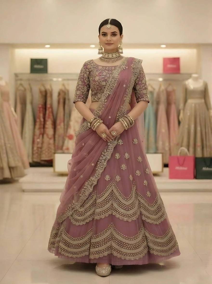 Ready Made Georgette Embroidered Party Dress Set