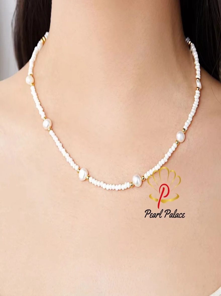 Natural Freshwater Pearl 14K Gold Filled Women's Chain Necklace – Perfect Gifts