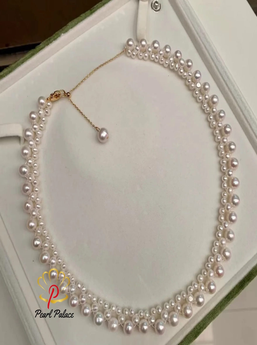 Women‘s natural Freshwater Color Pearl Clavicle Necklace