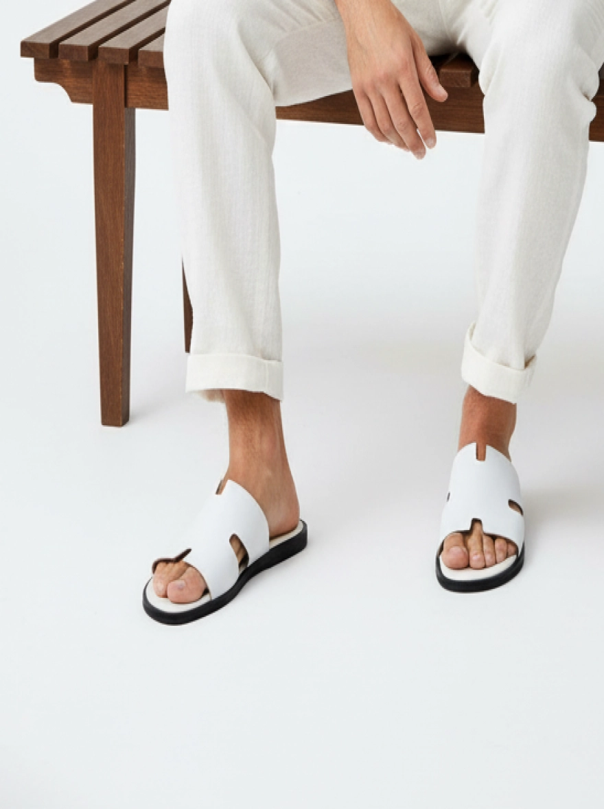 Lumiere Aristocratic Ivory White Cut-Out Sandals