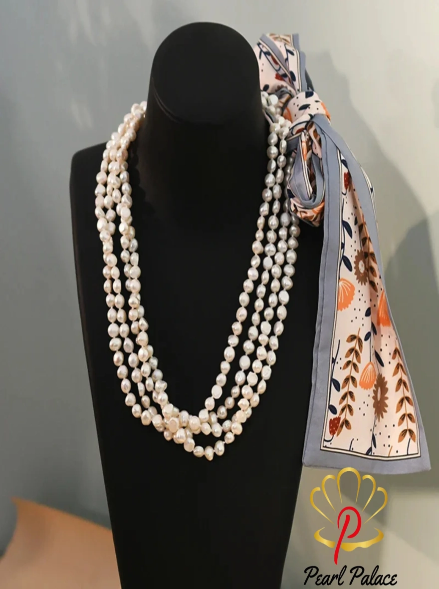 200cm Long Natural Baroque Freshwater Pearl Necklace Multiple Ways of Wearing Sweater Chain Jewelry for Women Gift