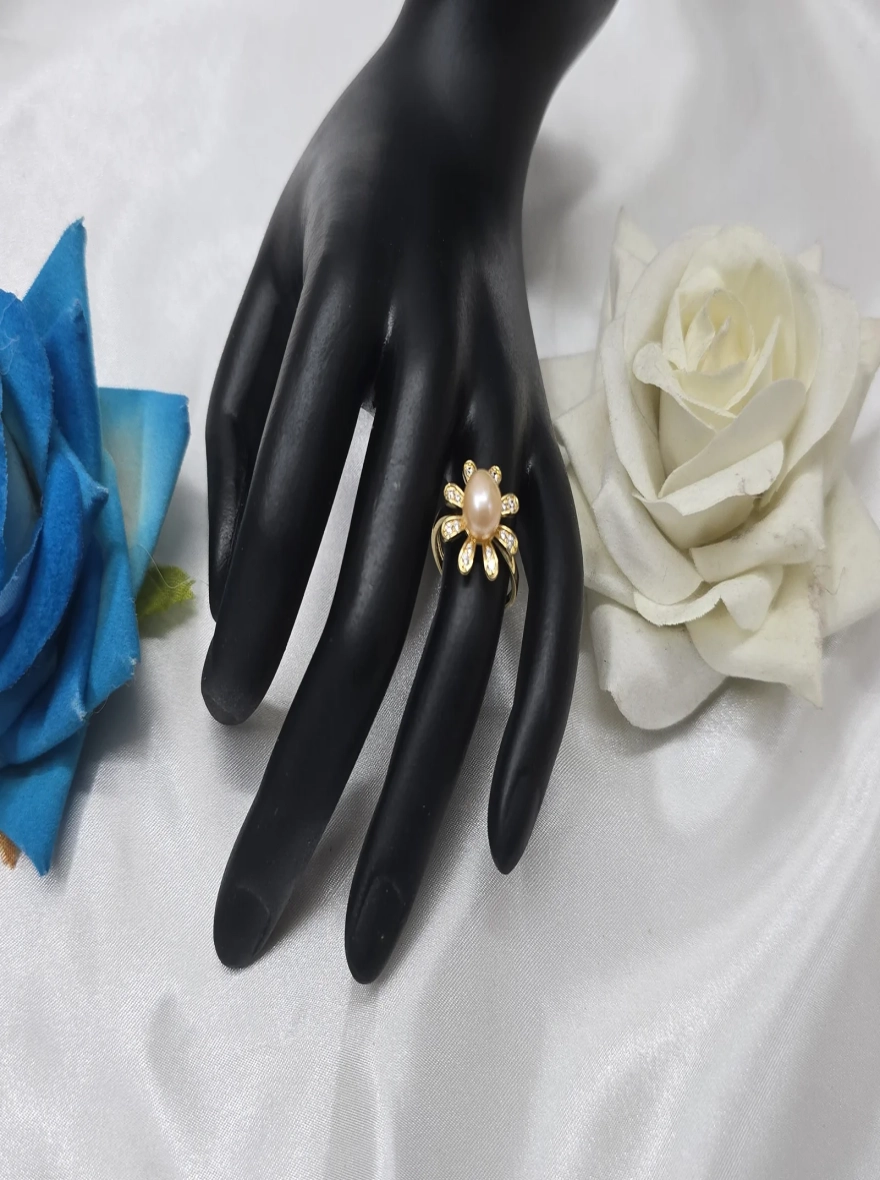 Pink Pearl Rings — Blooming Heart